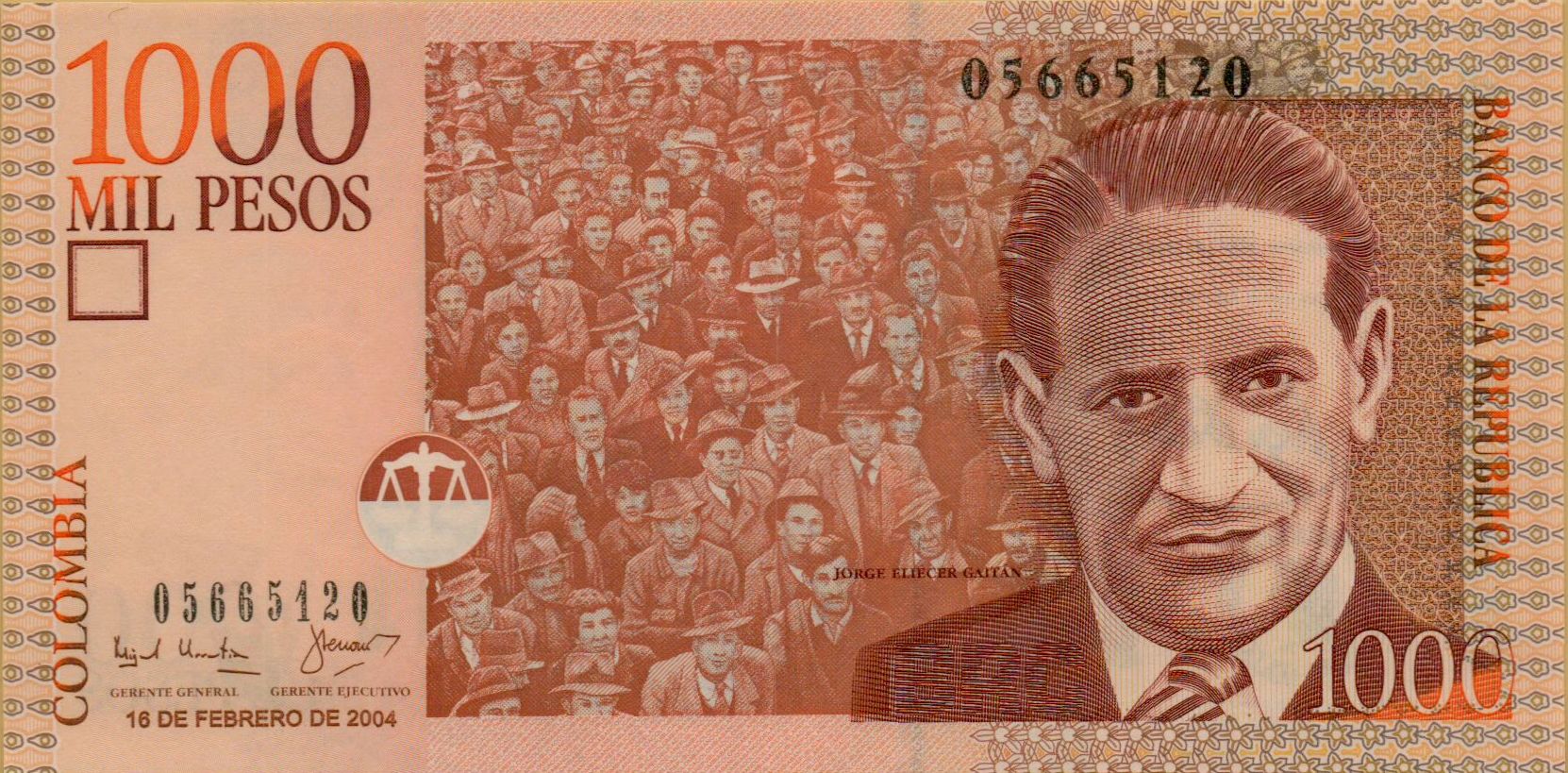 Colombia 1000 2004 UNC P-450/f